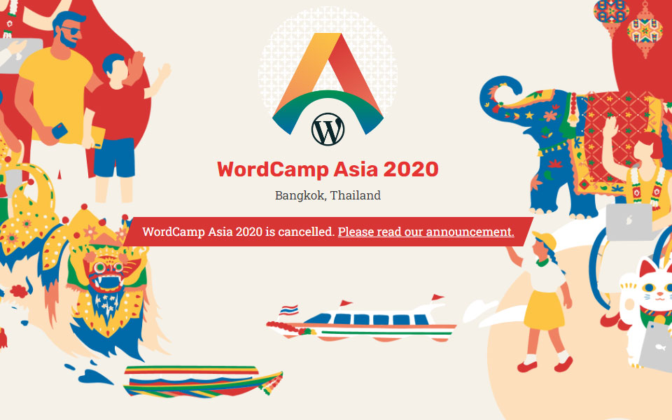 WordCamp 2020 i Asien er aflyst.