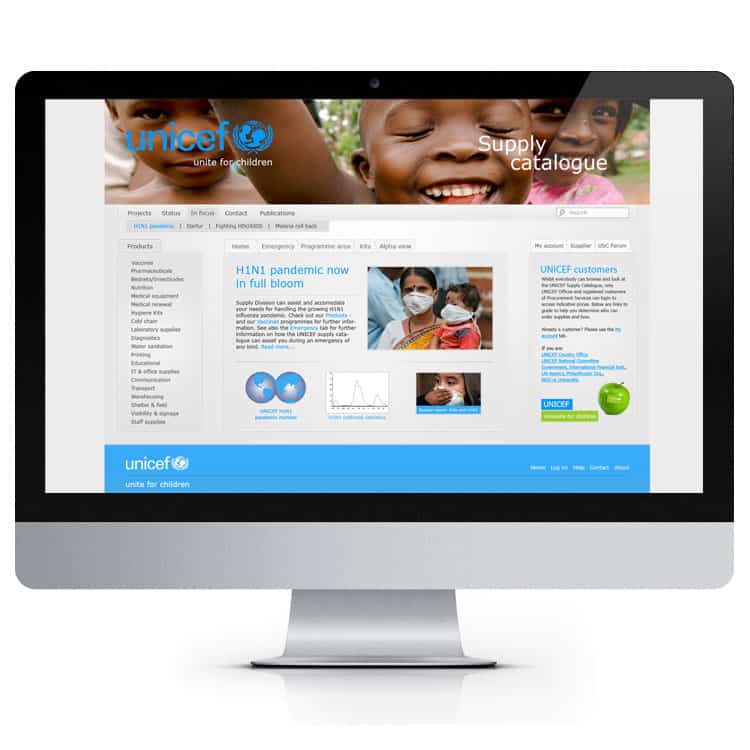 Nyt webdesign til Unicef Supply Catalogue
