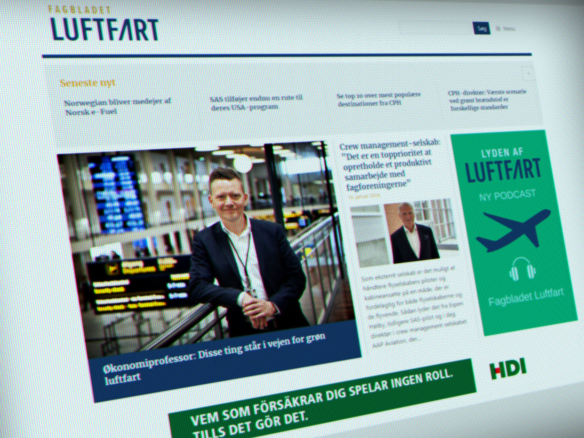 Nyt webdesign til Fagbladet Luftfart fra 9bureau.dk